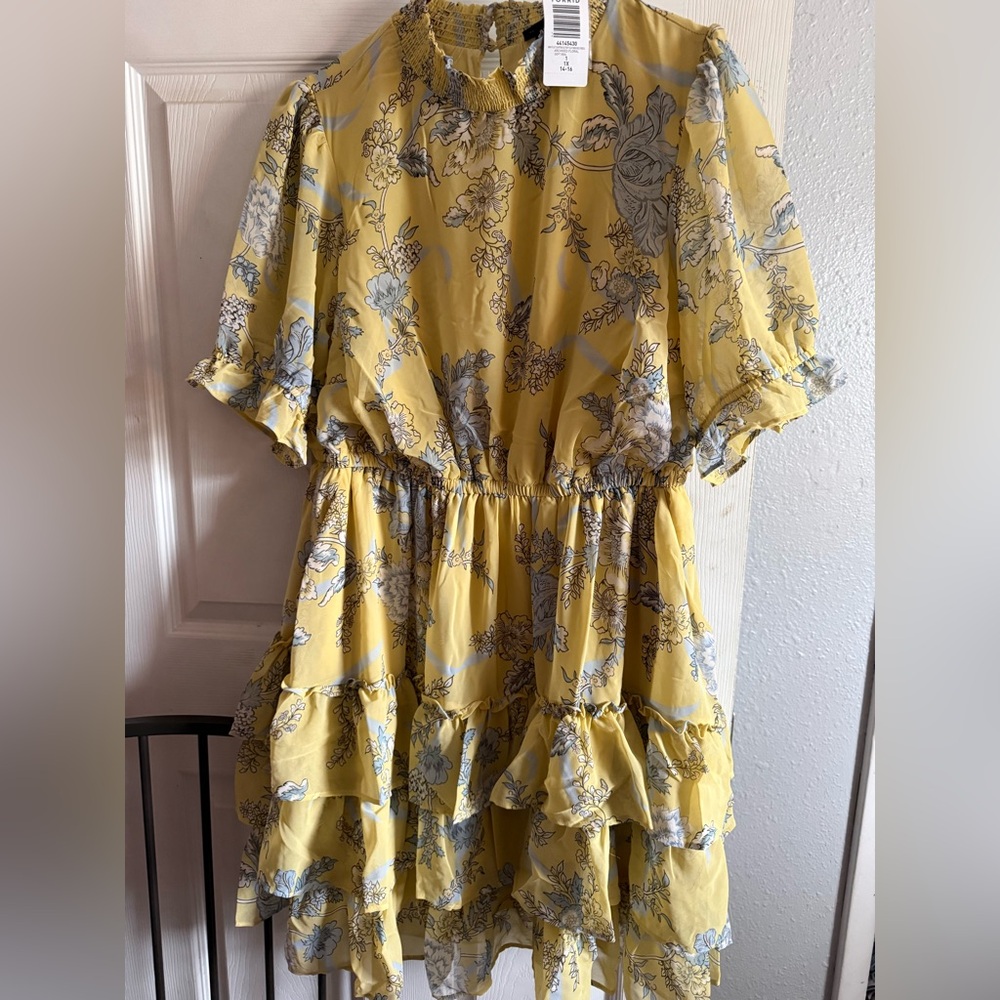 Torrid Yellow Floral Dress